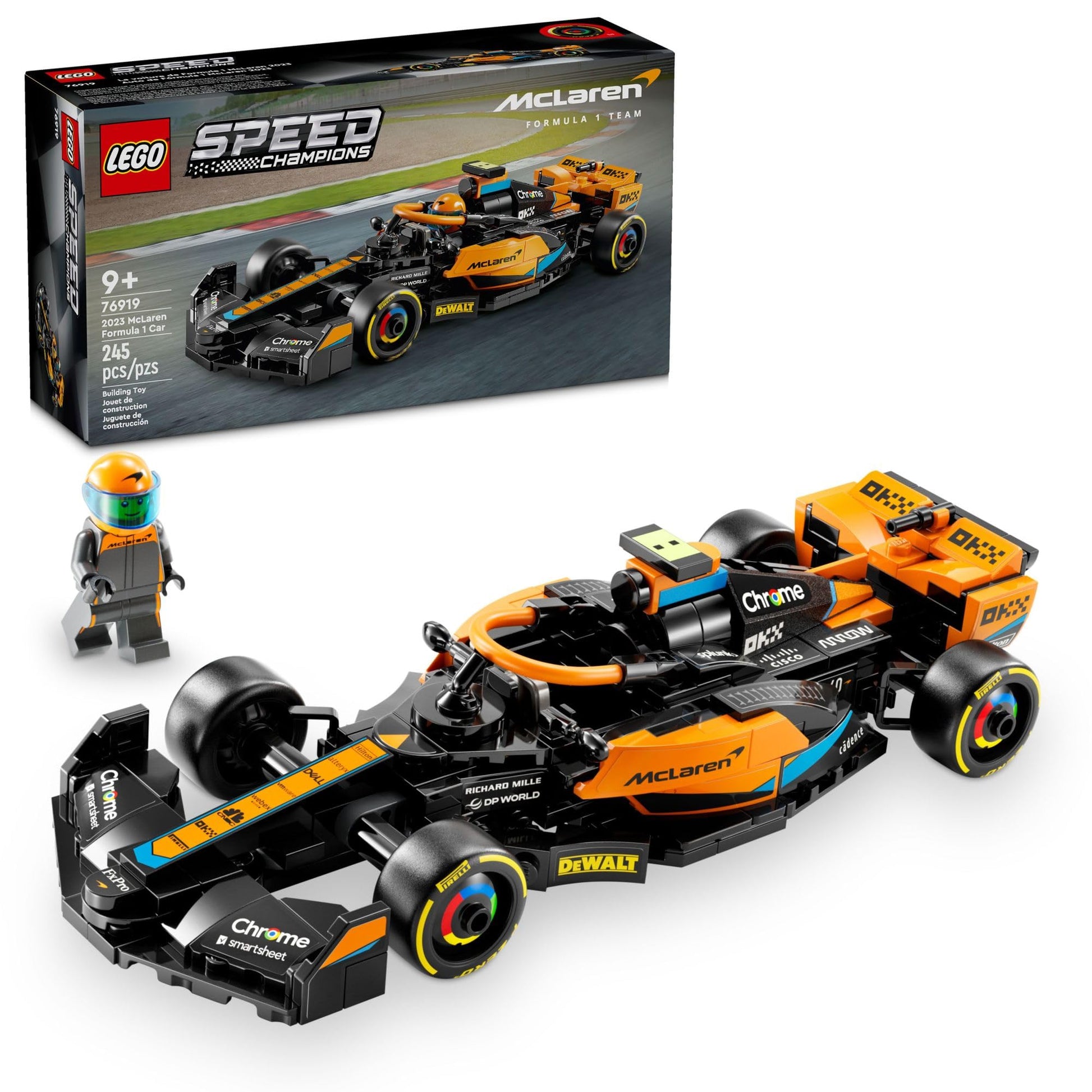 LEGO Speed Champions 2023 McLaren Formula 1 Race Car Toy for Play and Display, Buildable McLaren Toy Set for Kids, F1 Toy Gift Idea for Boys and Girls