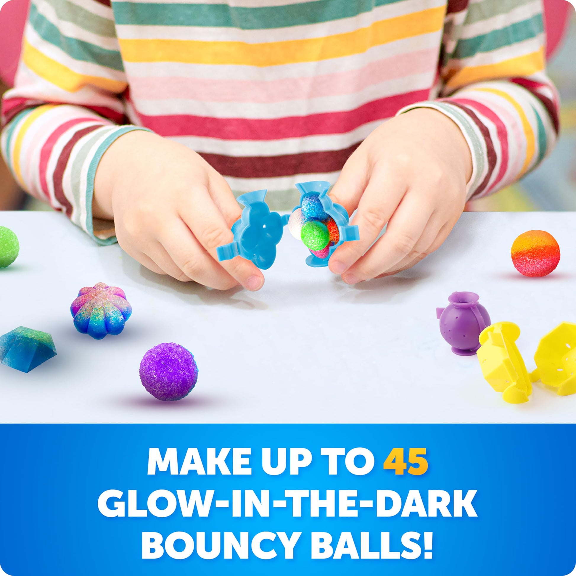 Blue Marble Glow-in-the-Dark Bouncy Ball Science Activity Kit for Kids