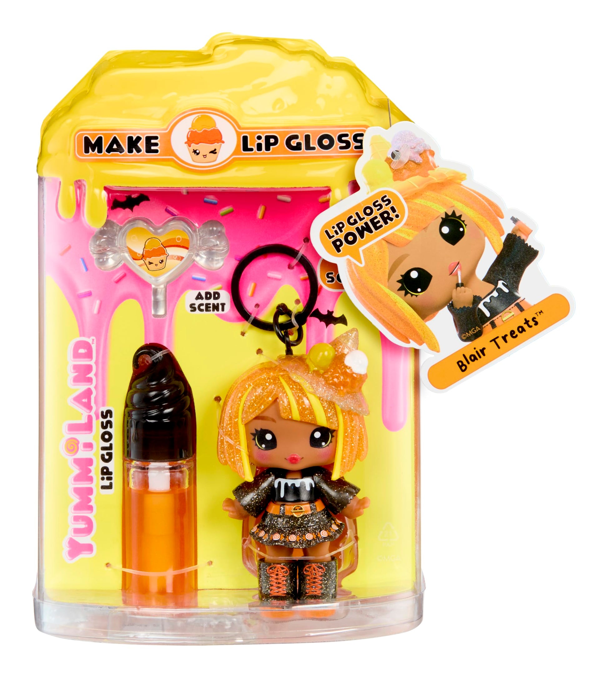 Yummiland x Halloween Lip Gloss Doll - Blair Treats Includes DIY Lip Gloss + Keychain, Cosmetic Play, Seasonal Halloween Collectible, Ages 4+
