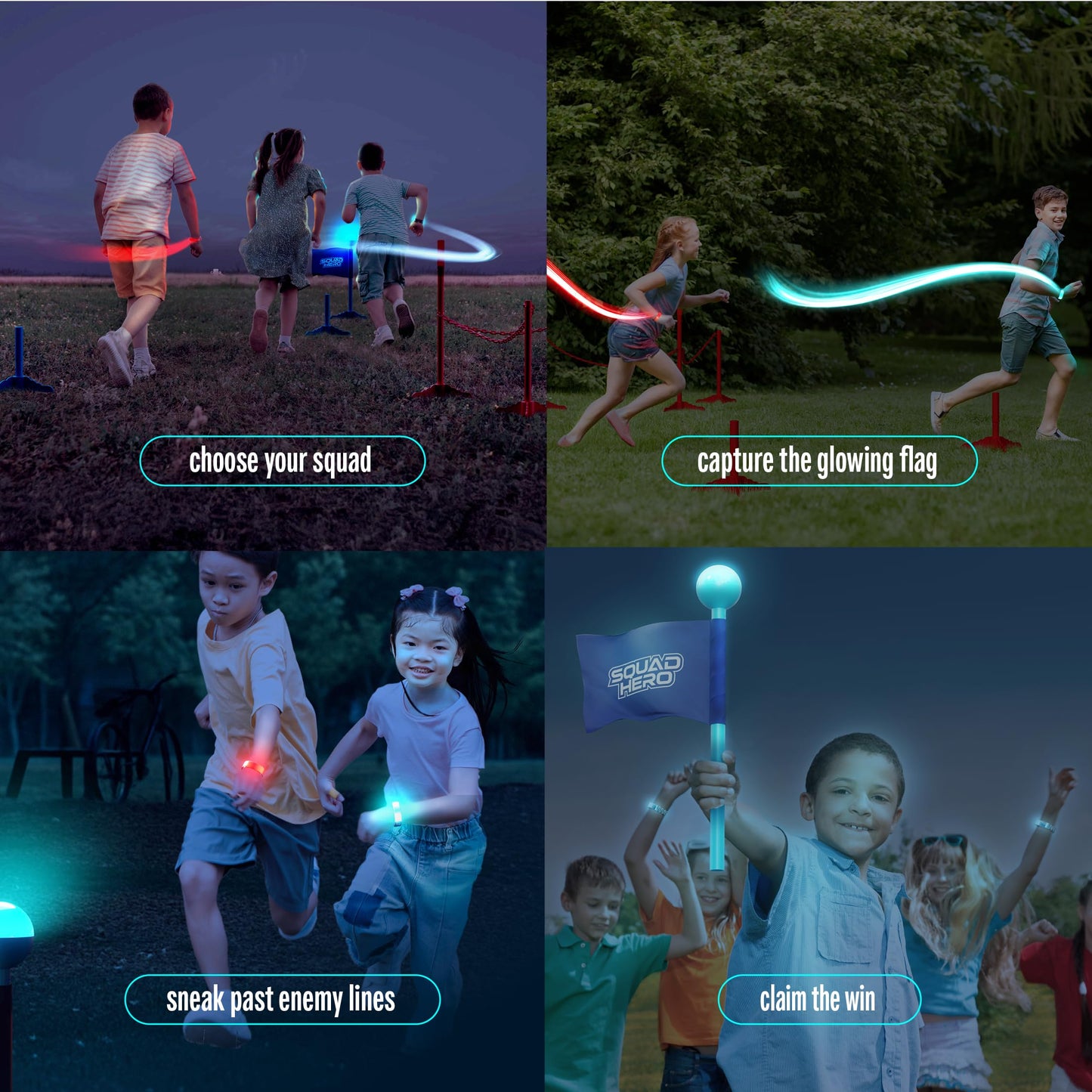 Capture the Flag Glow in the Dark Game Set - Yard Outdoor Games for Kids Ages 8, 10, 11, 12 Old - Fun Lawn Summer Family Game for Boys & Teen Boys