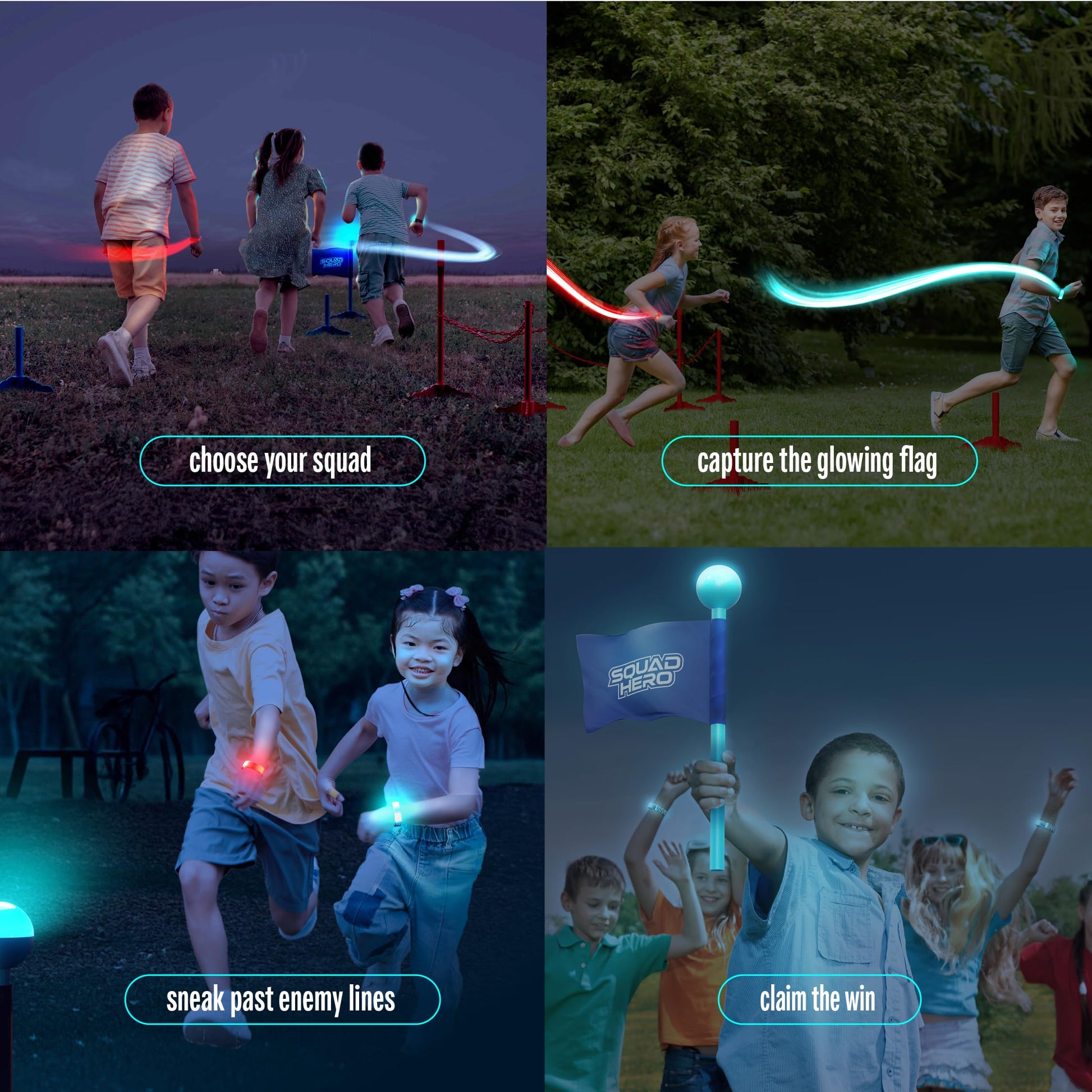 Capture the Flag Glow in the Dark Game Set - Yard Outdoor Games for Kids Ages 8, 10, 11, 12 Old - Fun Lawn Summer Family Game for Boys & Teen Boys