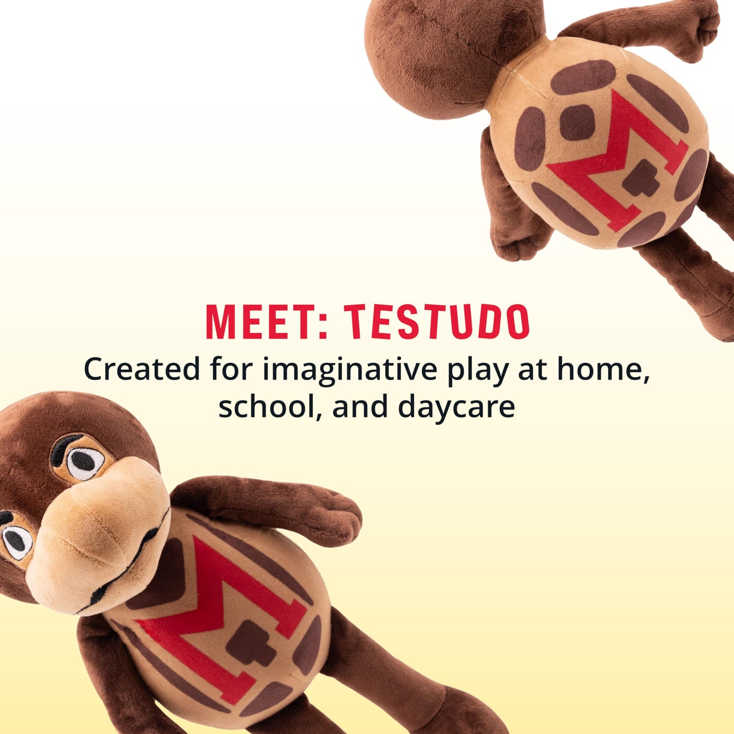 PLUSHIBLE Bridging Miles with Smiles 14" Maryland Testudo Plush Doll - Soft Rag Doll Mascot for College Football Fans, Sports-Themed Plush Figure