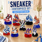 9Pcs Sneaker Honeycomb Centerpieces for Table, Sneaker Party Decorations, Sport Shoes Themed Party Favors for Baby Shower Supplies and Birthday