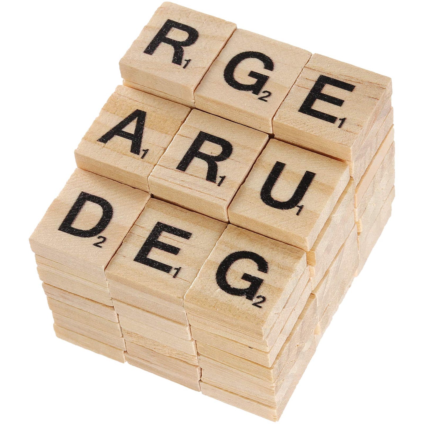 ZEONHAK 1200 PCS Wood Letter Scrabble Tiles, Wooden Scrabble Letters, Letter Tiles for Crafts, DIY Decoration, Spelling, Alphabet Coaster, A-Z Capital