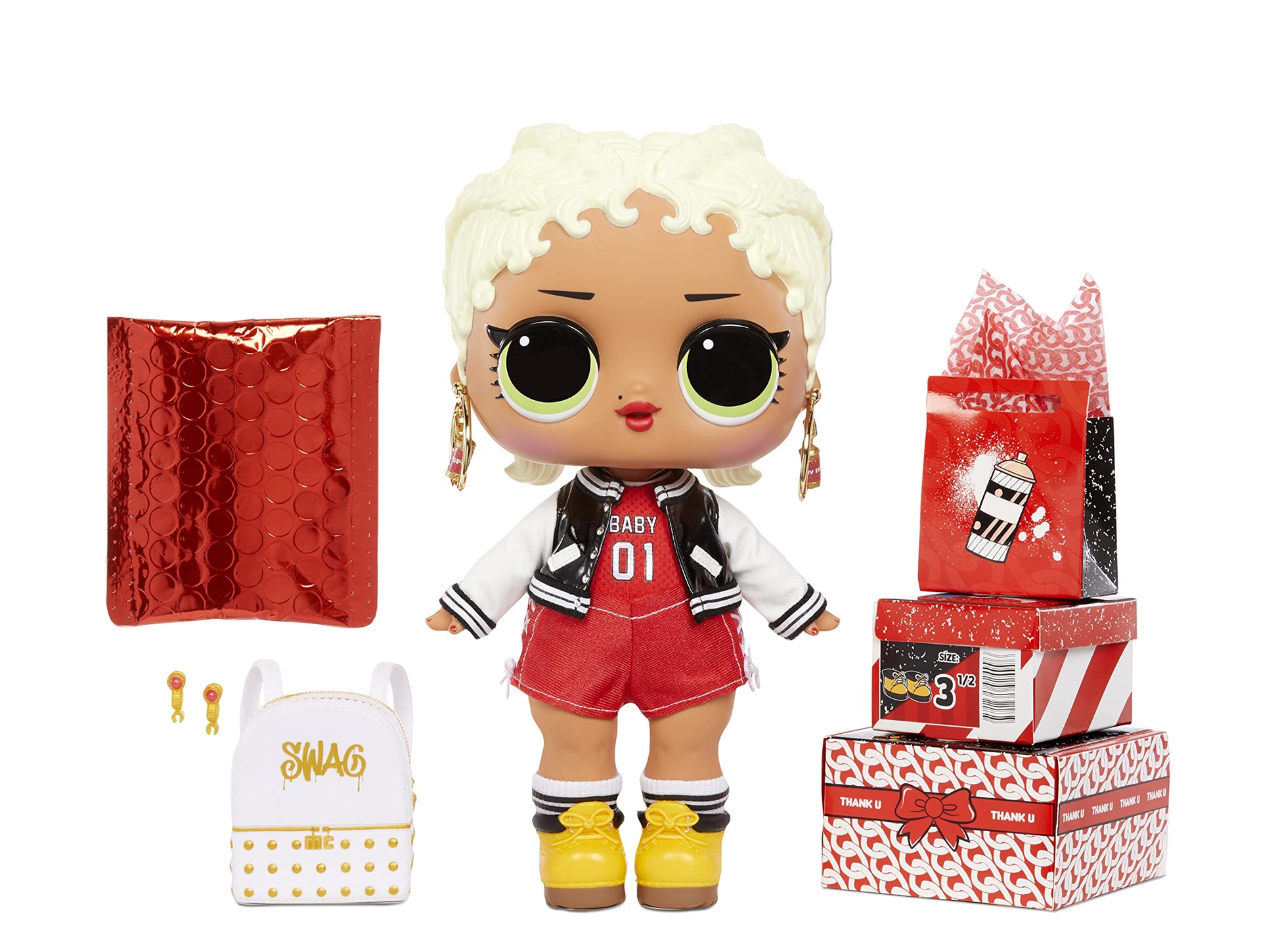 L.O.L. Surprise! Big Baby MC Swag - 11" Large ,Doll with Colorful, Mix & Match Fashion Accessories, Wear and Share Earrings, Collectible Gift for