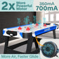 SereneLife 58in Powered Air Hockey Table Upgraded 700mA 12v 2X Powerful Motor, 4 Player 4 Pucks 2 Pushers, Full-Size Arcade Style, Inline Power Switch