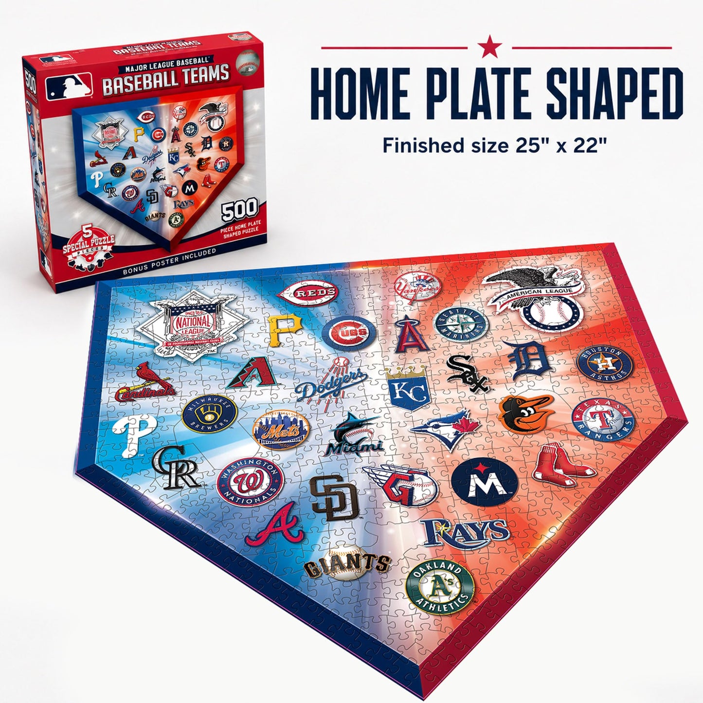 MLB Home Plate Shaped 500pc Puzzle