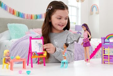 Barbie Skipper Babysitters, Inc. Ultimate Daycare Playset with 3 Dolls, Furniture & 15+ Accessories, Includes Bunk Beds & Color-Change Easel