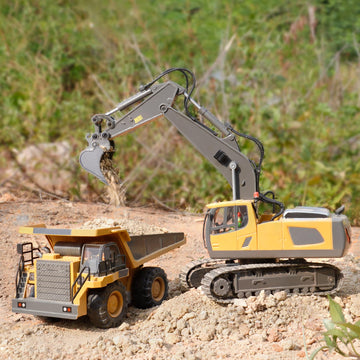 PREPOP Remote Control Excavator Toy for 6-12 yr Boys, Best Birthday Gifts for Kids 4-7 8 9 10 11 Year Old, RC Construction Toys with Metal Shovel