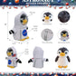 DolliBu Marine Wild Penguin Astronaut Plush Toy - Farm Life Astronaut Stuffed Animal with Space Helmet and NASA Astronaut Costume, Spaceman Doll Decor