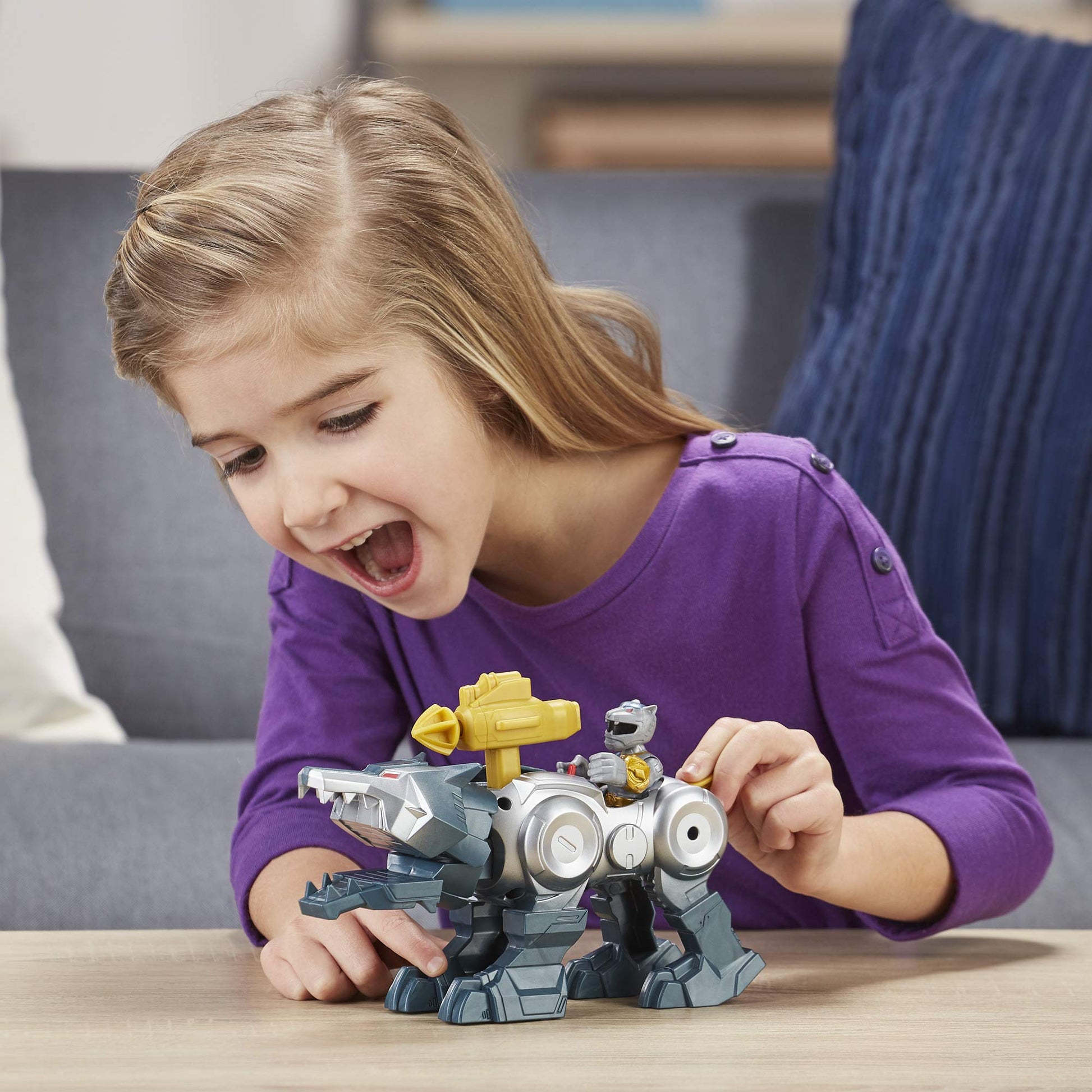 PlaySkool Heroes Power Rangers Silver Ranger & Wolf Zord 2 Pack