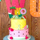 Fruit Two Cake Topper Glitter Gold Fruity Two Cake Decorations for Girls Boys Strawberry Watermelon Pineapple Summer Fruits Happy Birthday Decorations