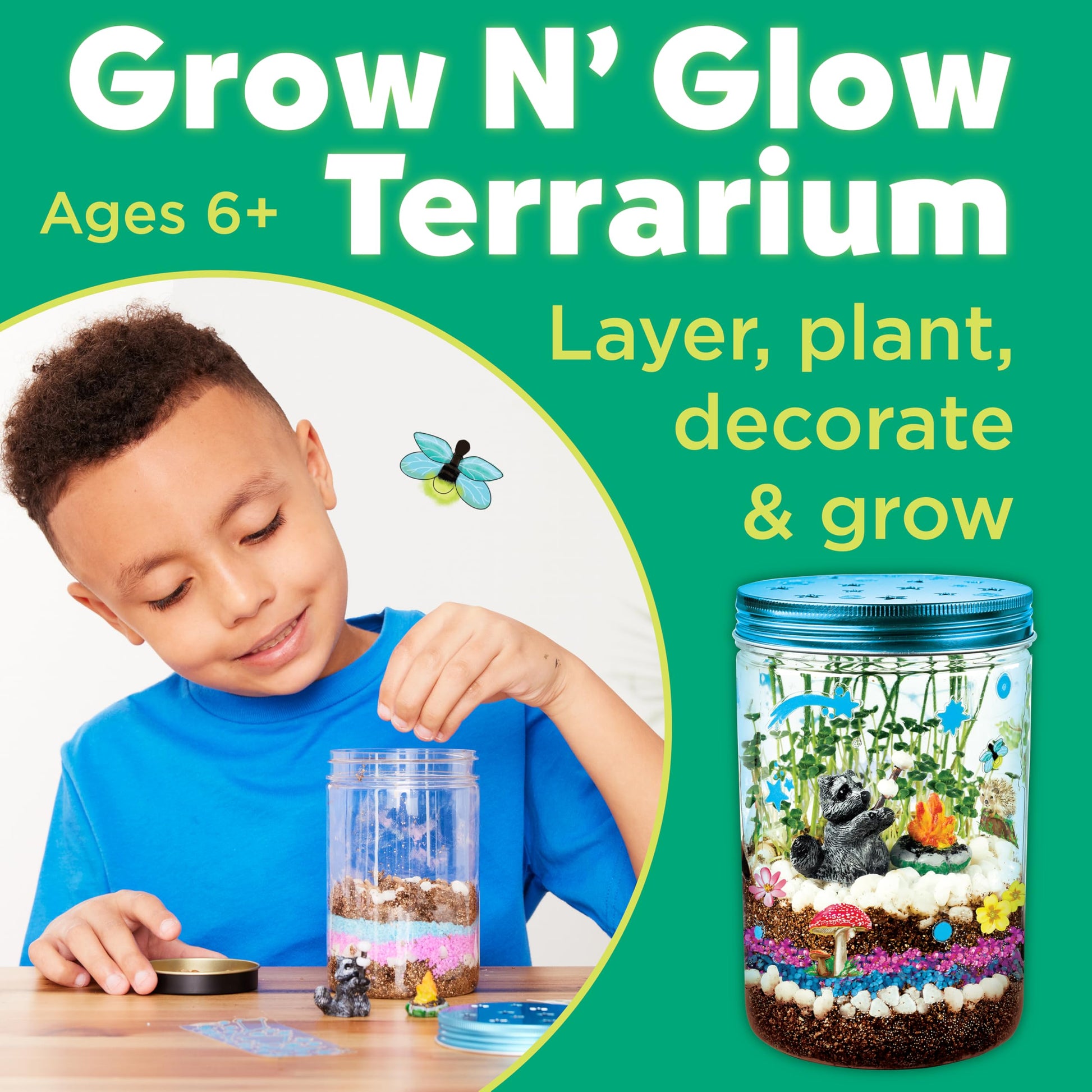 Creativity for Kids Grow 'N Glow Terrarium Kit - Educational Science Kits | Screen Free Summer Fun Activities | Gifts for Boys and Girls | Craft