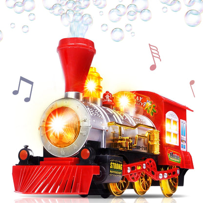 ArtCreativity Christmas Train Toy Bubble Machine for Kids, Bubble Blower Maker, Bubble Music Train for Kids with Lights & Sounds, Toddler Outdoor