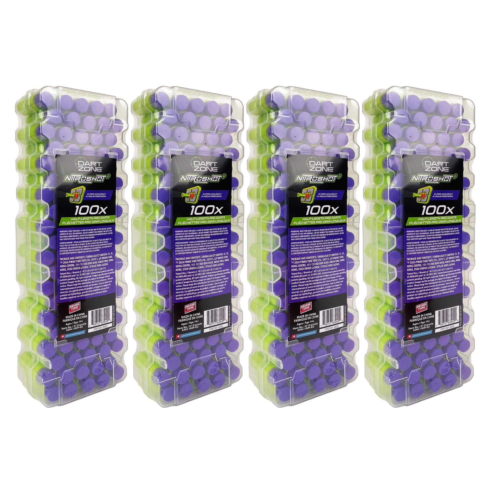 Dart Zone Nitroshot+ Half-Length Pro Dart Refills, 400-Count