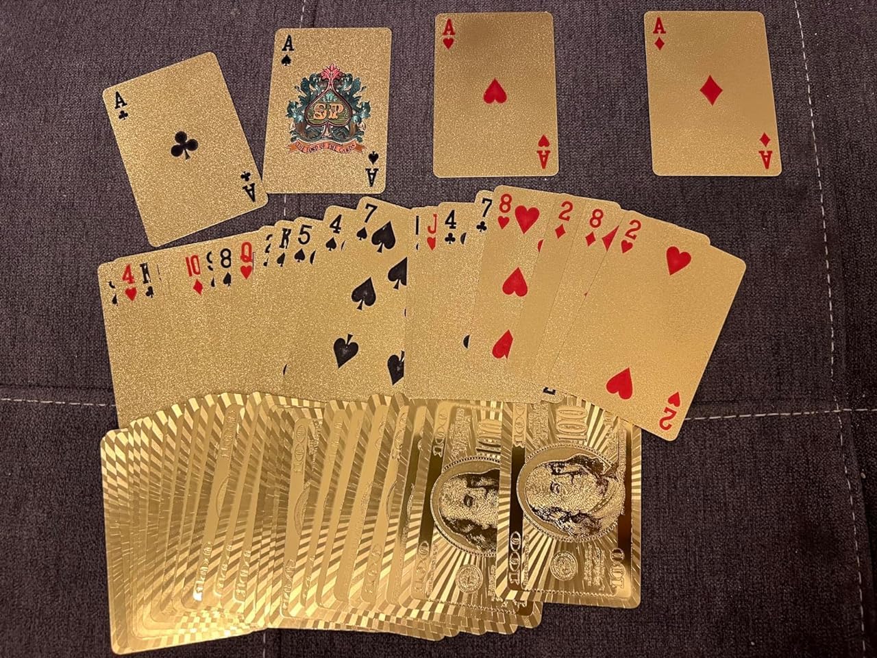 Luxury 24K Gold Foil Poker Playing Cards： Poker Gifts with Wooden Box Waterproof Metal Playing Deck of Cards for Men Party -Camping - Birthday