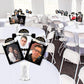 Big Dot of Happiness Birthday Photo Centerpiece Kit - Gold Party Decoration Display Set, 15 Double-Sided Photo Table Toppers with Sticks, Custom 4x6