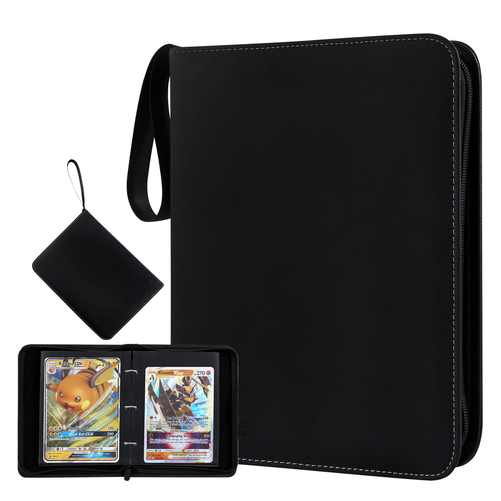 Jumbo Card Binder for Pokemon Jumbo Cards, iofeiwak® Oversized 2 Pockets Card Binder with 3 Rings - Holds 80 Cards with 40 Removable Sleeves