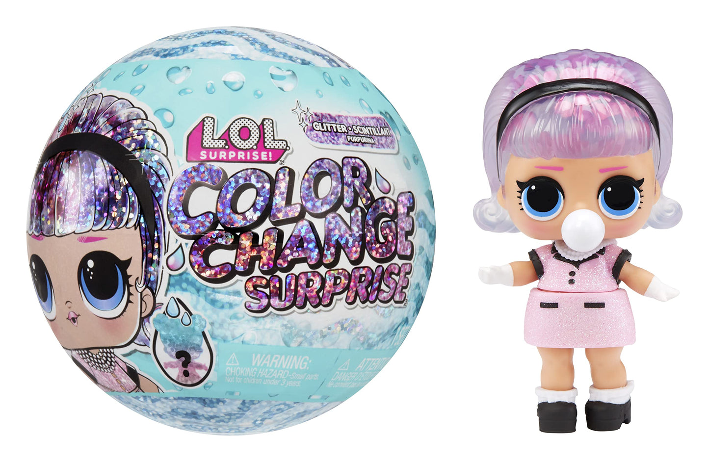 L.O.L. Surprise! Glitter Color Change Doll with 5 Surprises- Collectible Doll Including Sparkly Fashion Accessories, Holiday Toy, for Kids Girls Ages