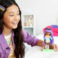 Barbie Extra Minis Doll & Accessories with Purple & Silver Hair Wearing Color-Block Hoodie Dress & Boots, 5.5-inch