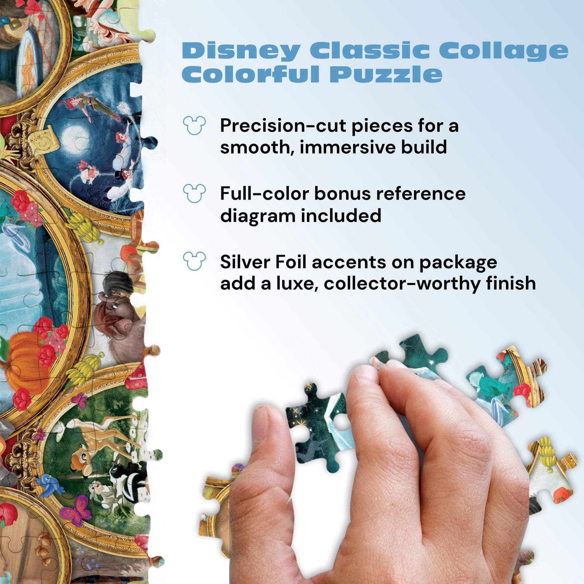 Ceaco - 2000 Piece Silver Select Disney Classic Collage Jigsaw Puzzle Colorful Puzzle for Adults - Precision-Cut Pieces, Beautiful Artwork, and Hours