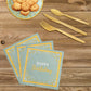 LTplazhi Sage Green and Gold Party Supplies 140 Pieces Happy Birthday Dinnerware - Sage Green Paper Plates, Napkins, Cups, Gold Plastic Forks, Knives