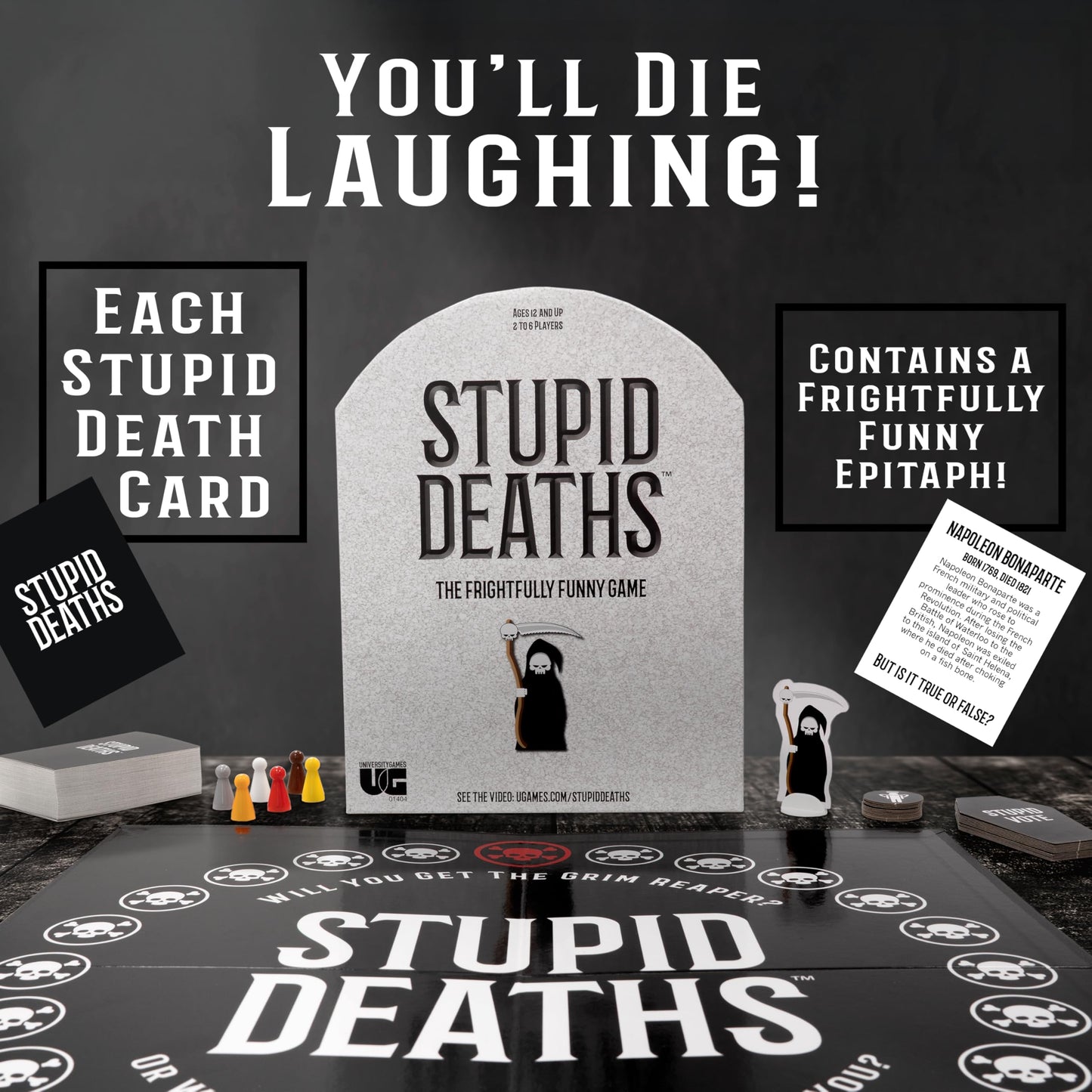 University Games | Stupid Deaths The Party Game, for Adults & Teens Ages 12 & Up (01404)