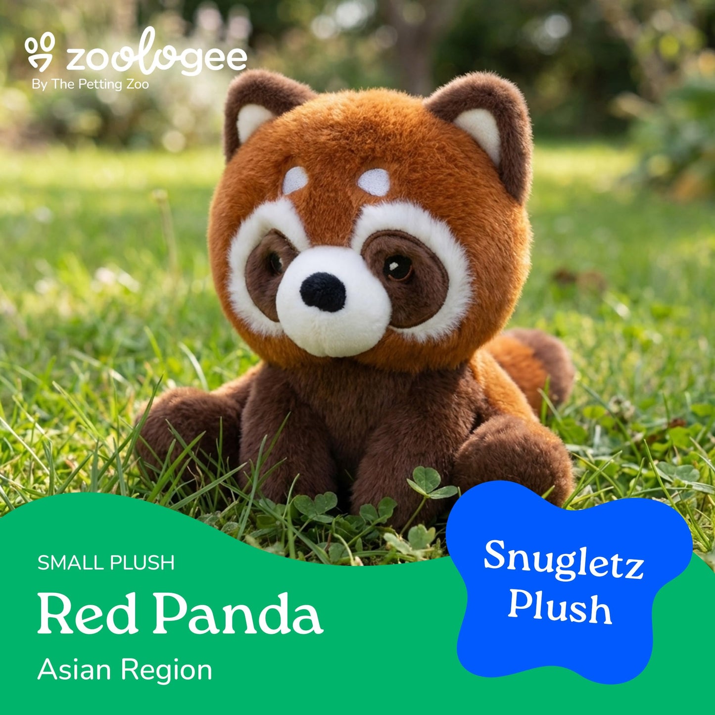 The Petting Zoo Red Panda Stuffed Animal Plushie, Gifts for Kids, Snugletz Zoologee Plush Toy, 7 in