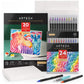 Arteza Watercolor Painting Art Set, Real Brush Pens 24 and Foldable Canvas Paper Bundle, DIY Kit Art Supplies for Artists & Hobby Painters