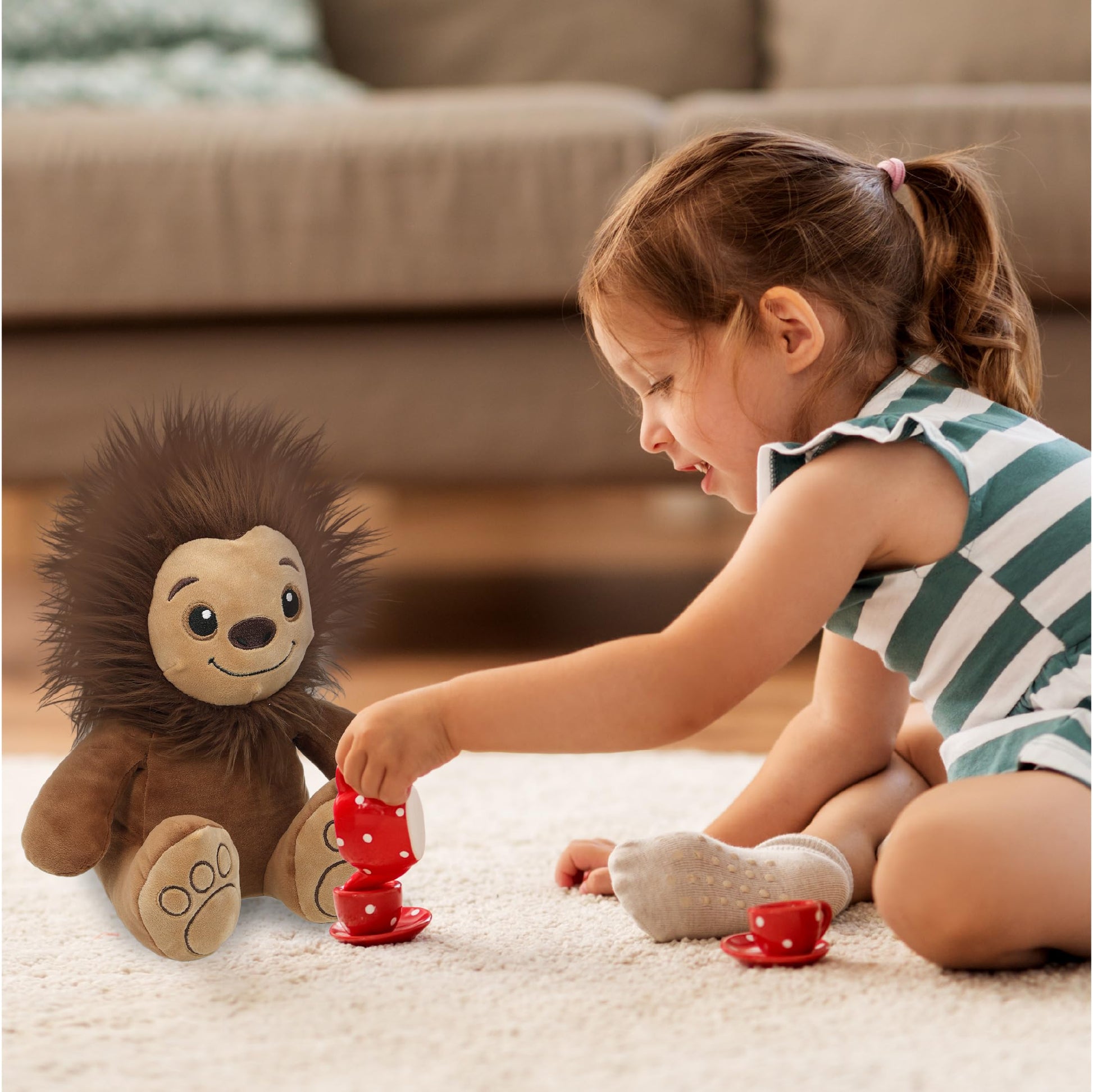 DolliBu Snug Mooshies Standing Bigfoot Stuffed Animal - Super Squishy Sensory Plush Mythical Toy, Cute Kids Plush Animal Friend to Play, Squeeze