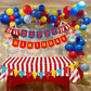 Circus Carnival Party Decorations Happy Birthday Banner Carnival Theme Balloons Circus Themed Tablecloth for Carnival Circus Birthday Party Supplies