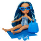 Rainbow High Swim & Style Skyler, Blue 11" Fashion Doll with Shimmery Wrap to Style 10+ Ways, Removable Swimsuit, Sandals, Fun Play Accessories, Great