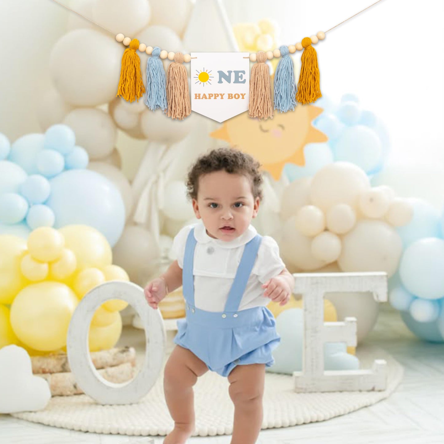 MUWEOL One Happy Boy High Chair Banner