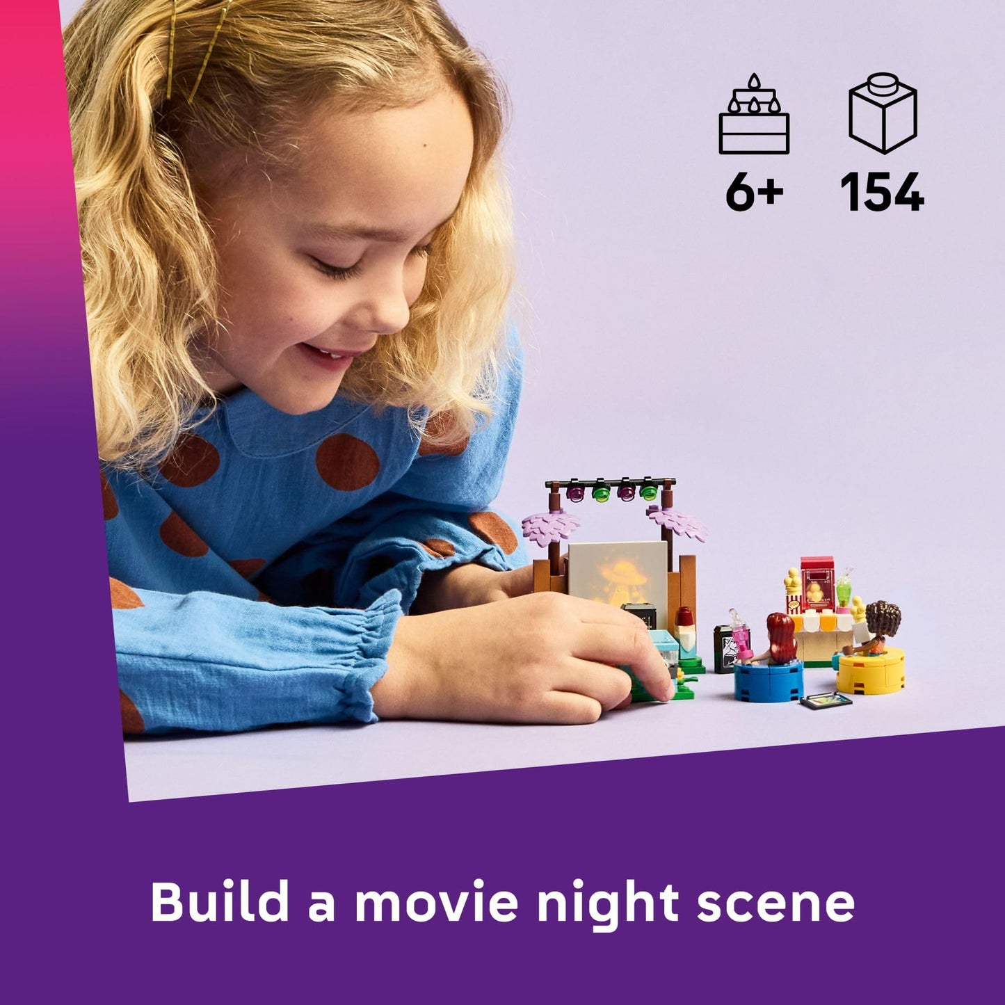 LEGO Friends Friendship Movie Night Pretend Play Building Toy - Interactive Storytelling Playset for Girls & Boys, Ages 6+ - Includes Paisley