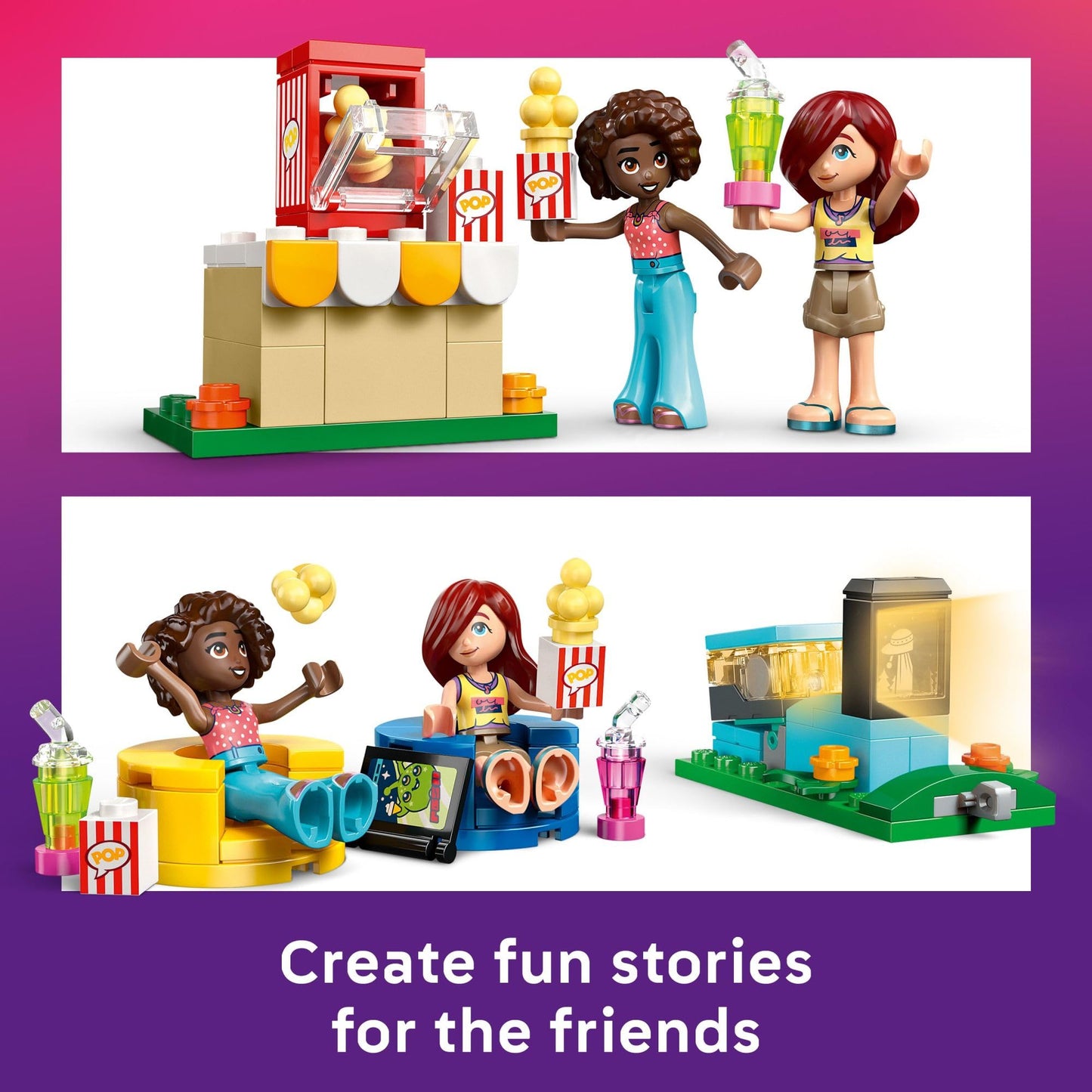 LEGO Friends Friendship Movie Night Pretend Play Building Toy - Interactive Storytelling Playset for Girls & Boys, Ages 6+ - Includes Paisley