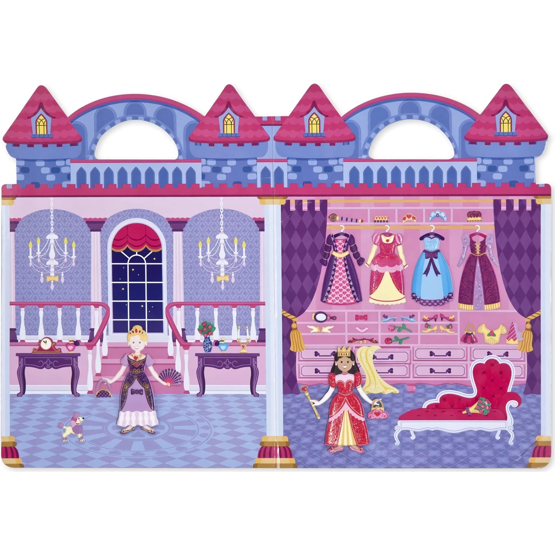 Melissa & Doug Princess: Puffy Sticker Play Set Bundle with 1 Theme Compatible M&D Scratch Fun Mini-Pad (09100)