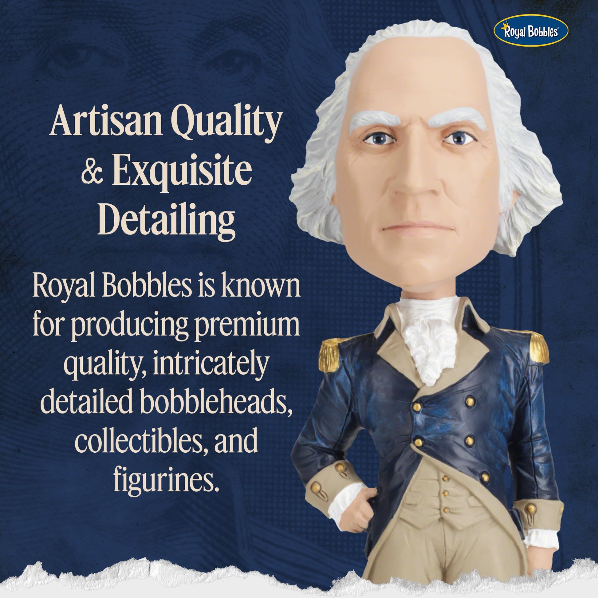 Royal Bobbles George Washington, 1st President of the United States - Founding Fathers Collection - 8.1 Inches Tall - Collectible Bobblehead Statue