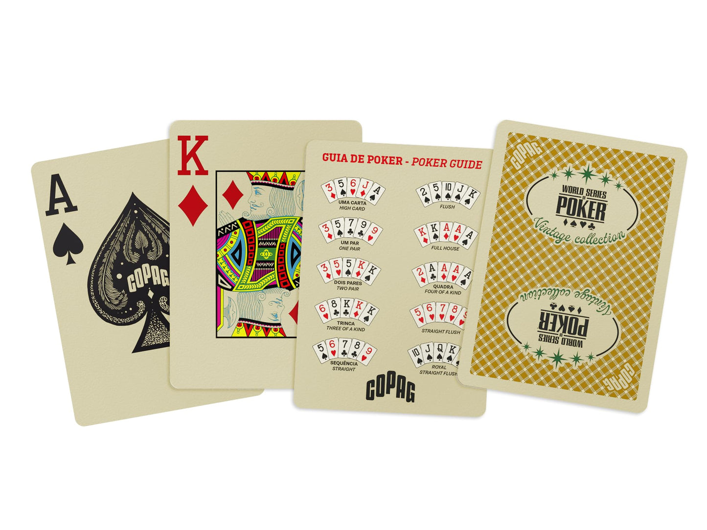Copag Vintage WSOP 100% Plastic Playing Cards - Poker Size (Standard) Jumbo Index Green/Gold Double Deck Set