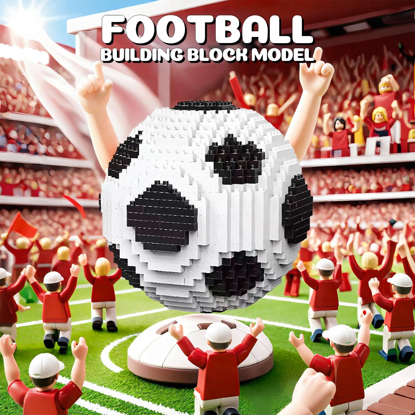 LQPFBSM Soccer Ball Micro Mini Building Blocks Sets Black & White Soccer Ball Model Toys Sports Football Ball Building Kits Educational Toys Gift