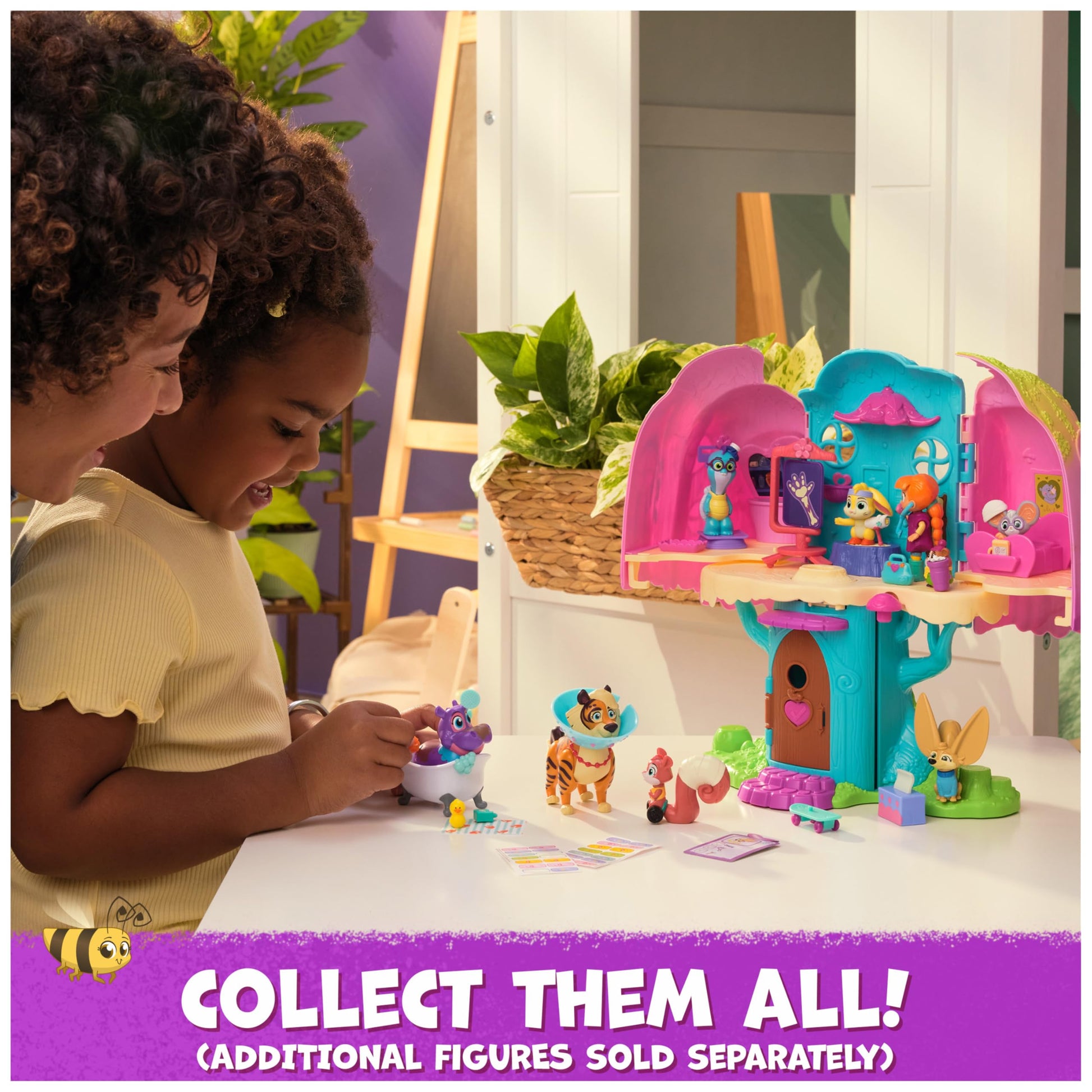 Vida The Vet, Vet Clinic, Treehouse Playset with Action Figures, Dollhouse Furniture & Accessories, Kids Toys for Girls & Boys Ages 3 and up