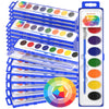 Shuttle Art 24 Pack Watercolor Paint Set, 8 Colors with Paint Brushes & Color Wheels, Washable for Kids & Adults, Suitable for Classroom, Parties