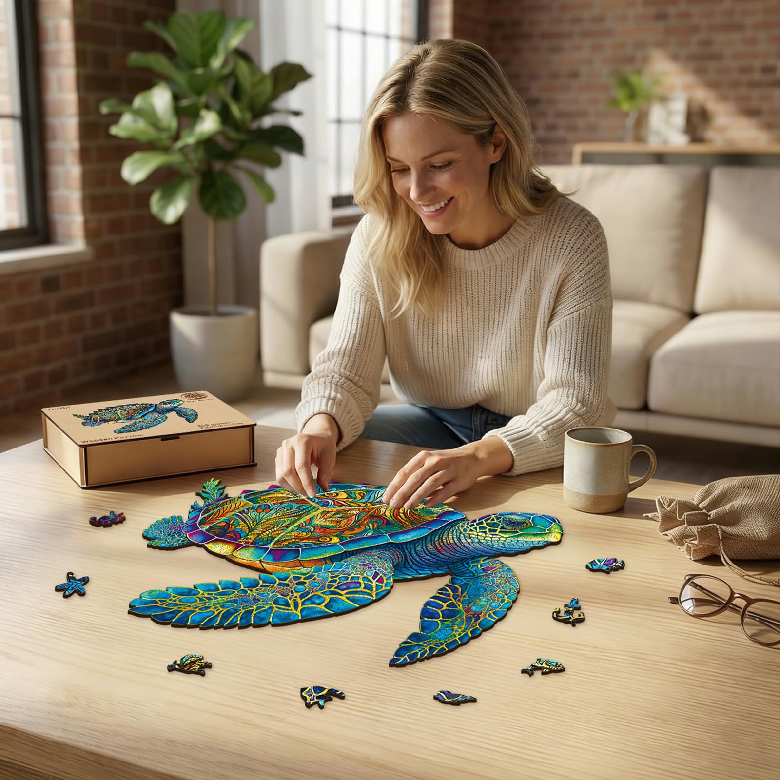 Mys Aurora Wooden Puzzles, Sea Turtle Jigsaw Puzzles 200 Pieces