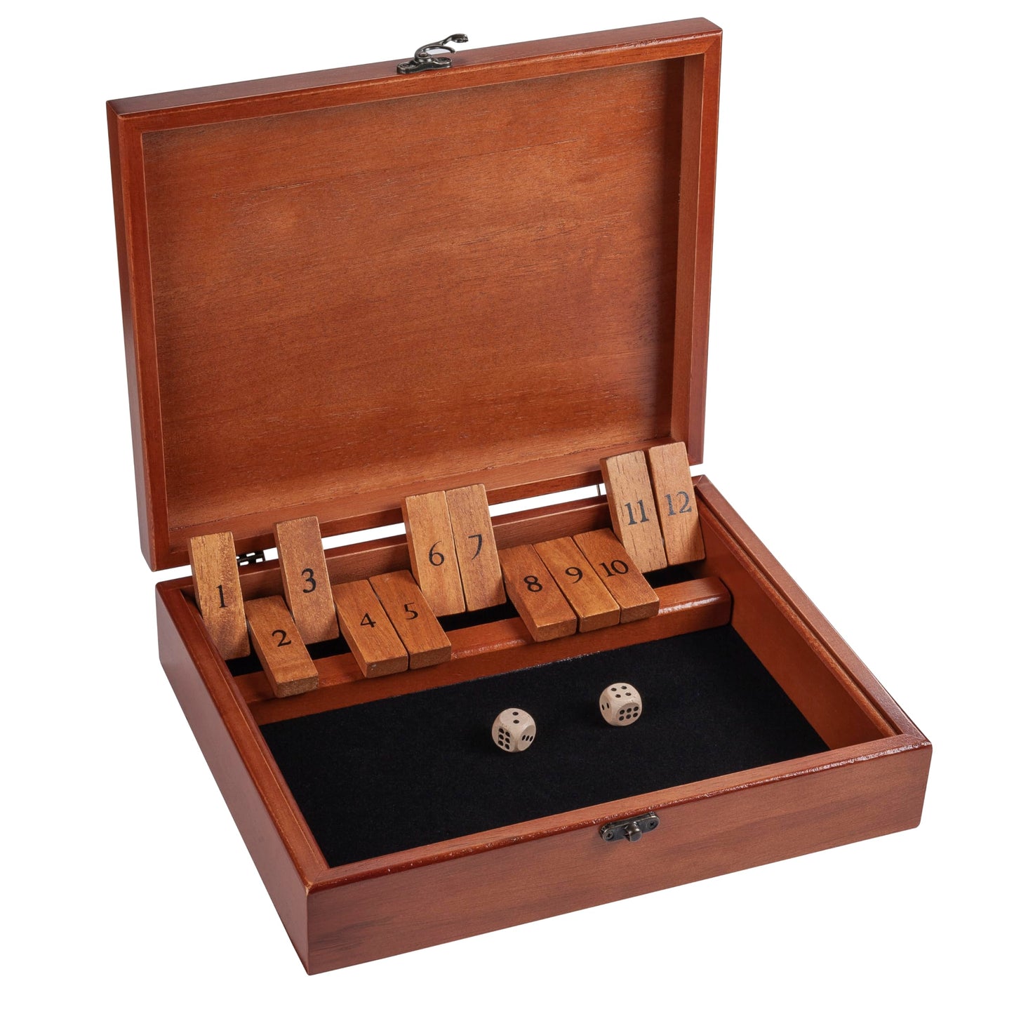 WE Games Shut-the-Box Board Game in Wooden Box with Dice