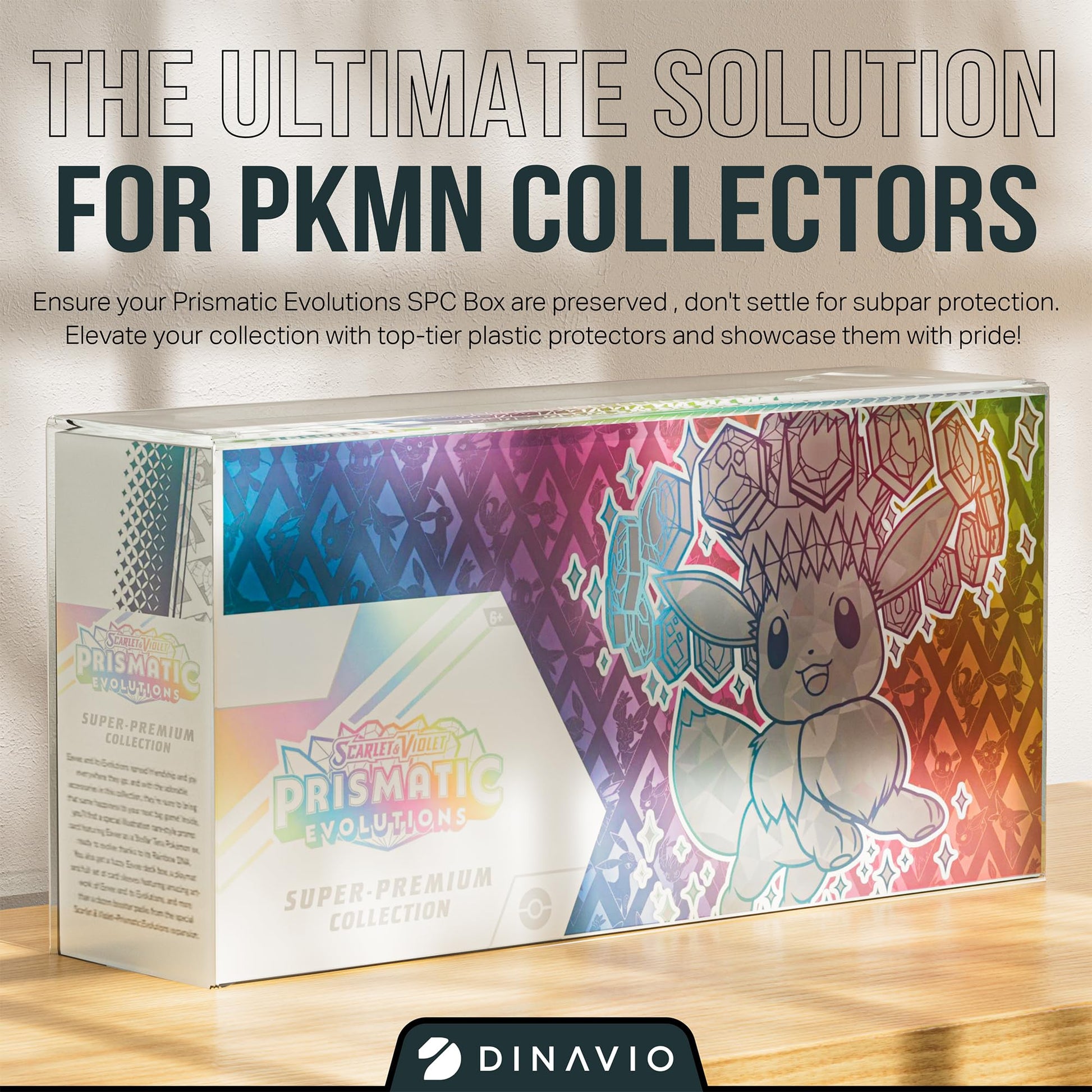 Dinavio Crafthouse 2 Pack Prismatic Evolutions SPC Plastic Protectors - 0.7mm Ultra Thick Display Protector - Compatible with Prismatic Evolutions