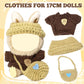 17cm Kawaii Doll Clothes Set for Labubu, 3-Piece Handcrafted Crochet, Compatible with 5.91-6.7inch Dolls, Hand Crocheted Hat, Sweaters, Bag (Knitted