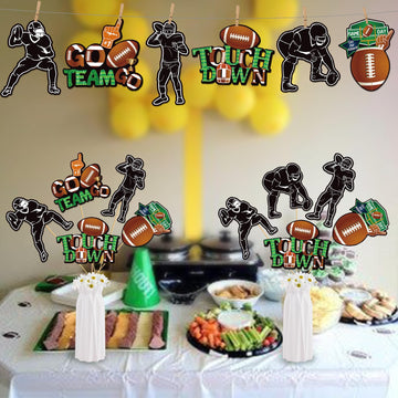 24PCS Football Centerpieces Sticks for Table Football Party Table Decorations Football Table Decor Stick for Vase Photo Booth Props