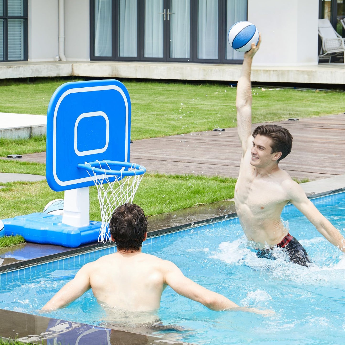 Uladis Size 6 Pool Basketball (2 Pack) - Lightweight Floating Basketball for Pool Games, Durable Anti-Slip Design, Perfect for Kids & Beginner