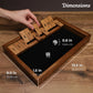 WE Games Wooden Shut the Box - Close the Box Set with 12 Number Tiles & 2 Dice Games - 13.5” Walnut Stained Finish
