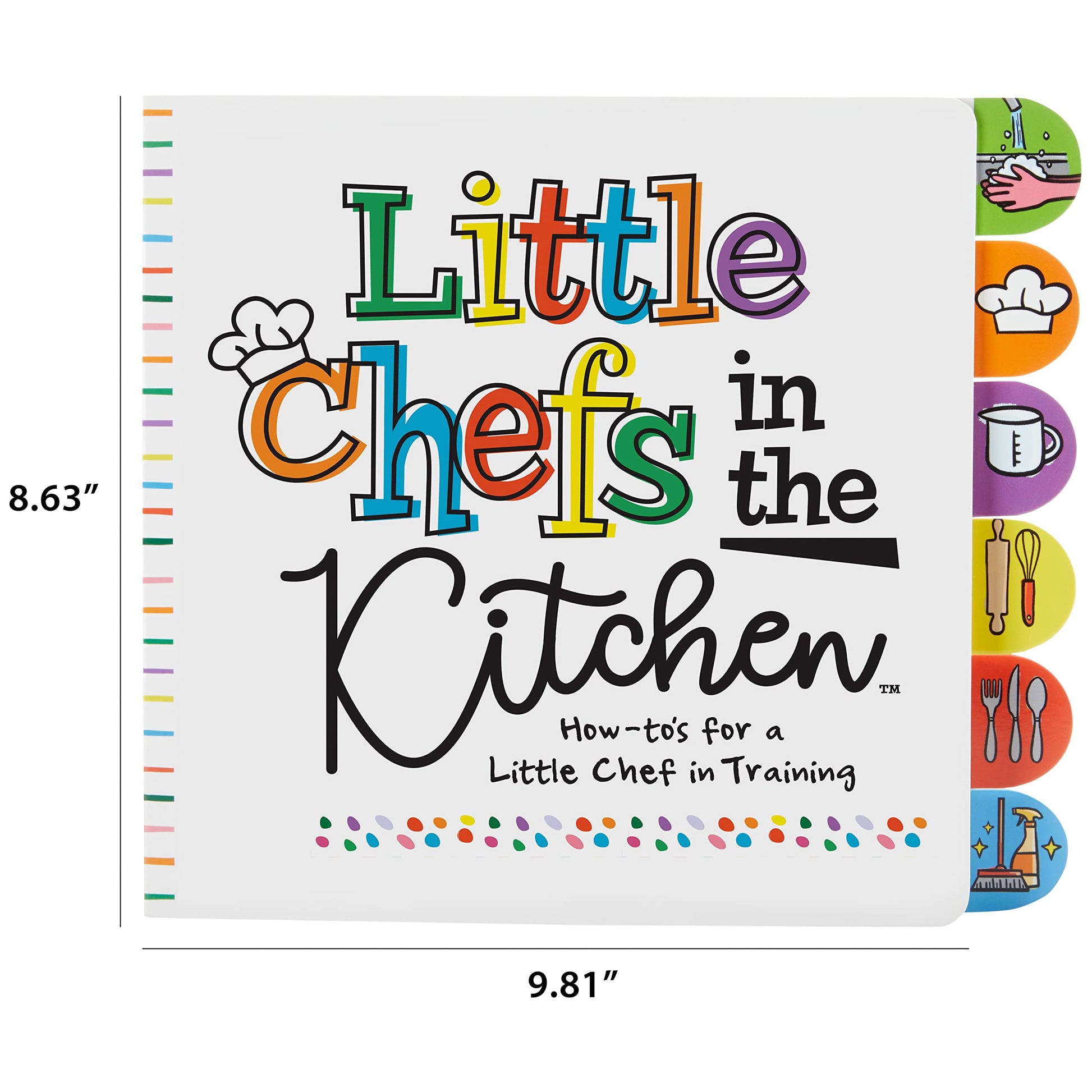 C.R. Gibson BBBT-24941 Kids in The Kitchen Tabbed Board Book for Toddlers, 6 Pages and 7.5" x 7.5", Multicolor