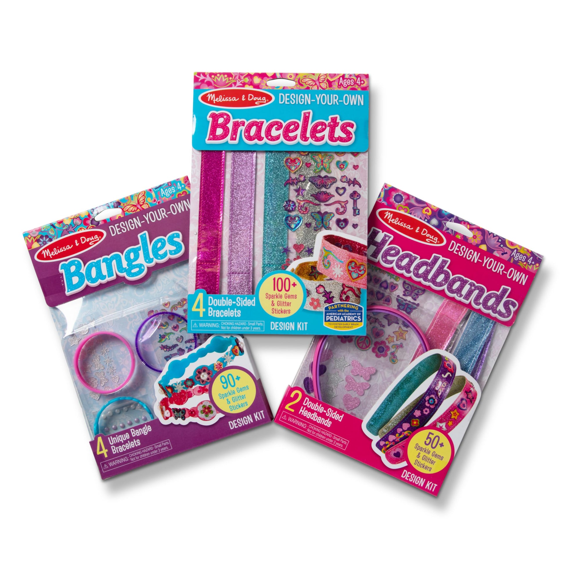 Melissa & Doug Design-Your-Own Jewelry-Making Kits - Bangles, Headbands, and Bracelets DIY Jewelry, Decorate with Stickers, Bracelet and Headband